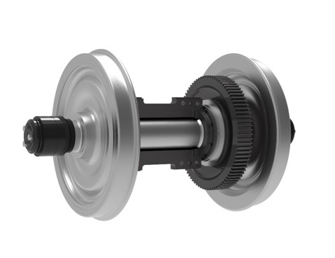Kereta Api Wheelset Dengan Kekuatan U20 Lokomotif Wheelset Kereta Api Loco Wheel Axle Assembly