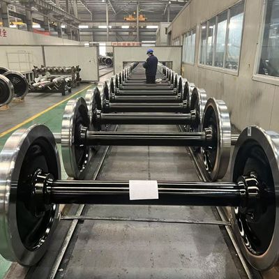 1000mm Set Roda Kereta Api Untuk Wagon 22.9T Axle Load Wagon Wheelset
