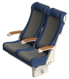 Bahan Opsional Kereta Api Kursi Penumpang Kelas Kedua 450mm - 1140mm Lebar