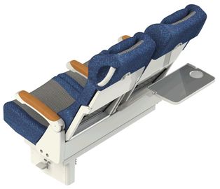 Bahan Opsional Kereta Api Kursi Penumpang Kelas Kedua 450mm - 1140mm Lebar