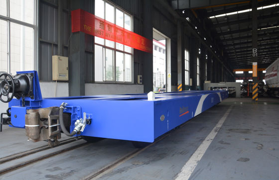 Umum Tujuan Flat Rail Car 1000mm Gauge 20GP / 40GP Kontainer Flat Wagon Flat Car